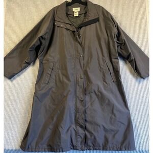 LL Bean Rain Coat Women's 2X Brown Mid Length Waterproof Jacket Longline